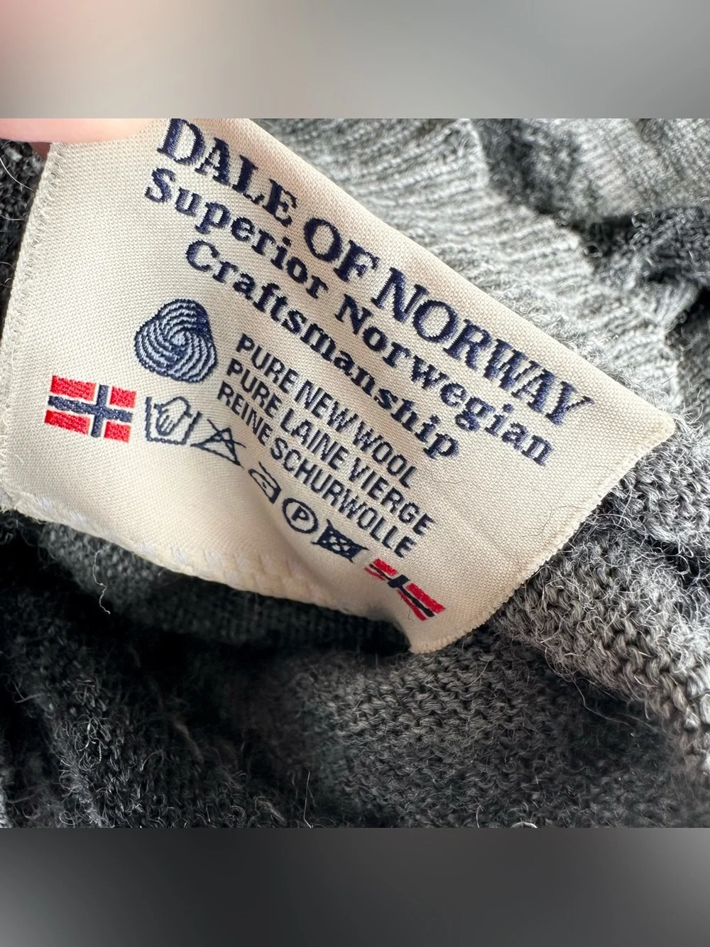 Vintage Dale of Norway Sweater Mens XL Gray Wool Fair Isle 1/4 Zip Ski Nordic